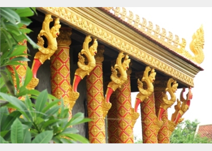 Họa tiết trang trí chánh điện chùa Khmer