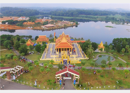 Làng Văn hóa - Du lịch các dân tộc Việt Nam nhìn từ trên cao đẹp ngất ngây