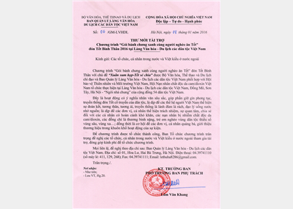 Thư mời tài trợ chương trình 